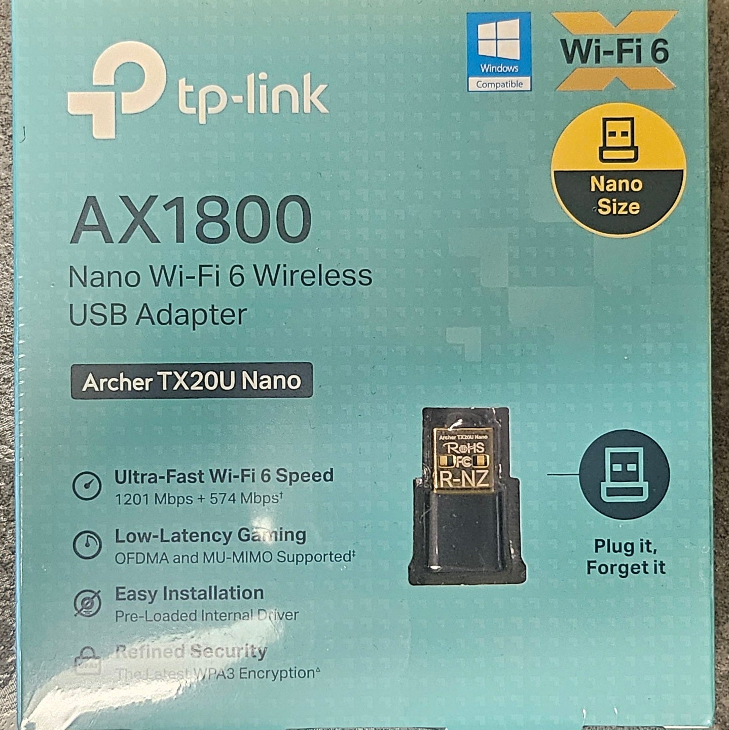 TP-Link Archer TX20U Nano USB Dual-Band AX1800 2.4/5Ghz Wifi-6 Adapter